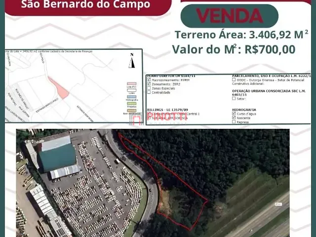 Terreno à venda ou para alugar, no bairro Batistini em São Bernardo do Campo