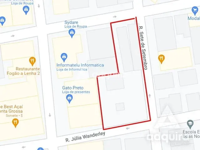 Terreno com 1310m², à venda, no bairro Centro em Ponta Grossa