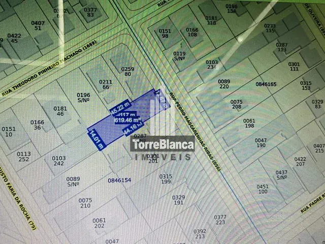 Terreno com 630m², à venda, no bairro Jardim Carvalho em Ponta Grossa