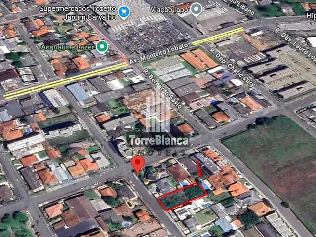 Terreno com 675m², à venda, no bairro Jardim Carvalho em Ponta Grossa