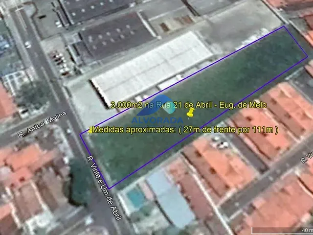 Terreno com 3000m², à venda, no bairro Eugênio de Melo em São José dos Campos