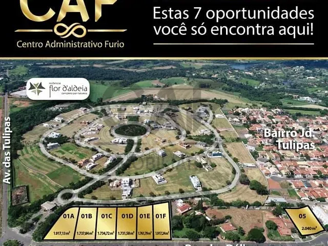 Terreno com 1917m², à venda, no bairro Residencial Flor D'Aldeia em Holambra
