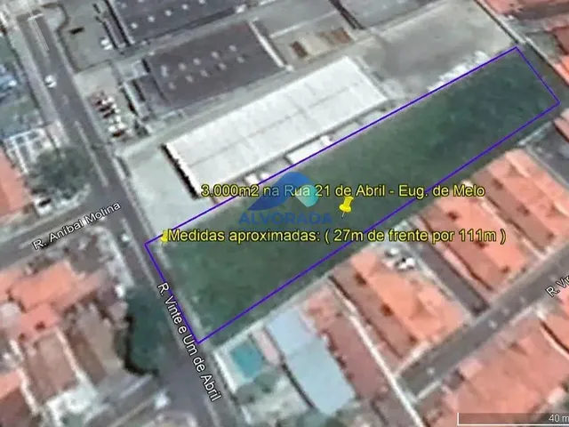 Terreno com 3000m², à venda, no bairro Eugênio de Melo em São José Dos Campos