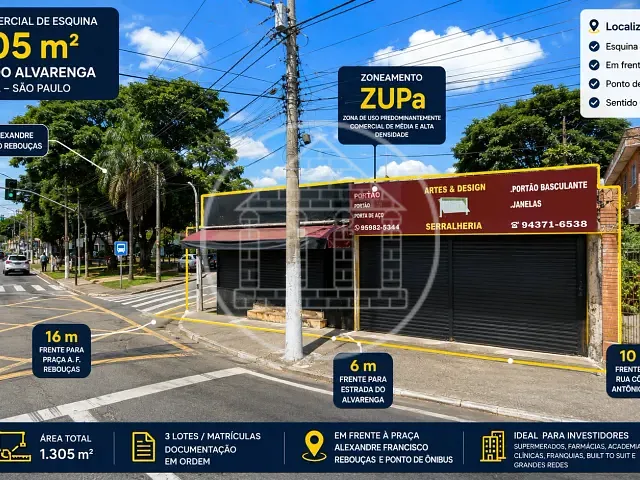Terreno com 1305m², à venda, no bairro Jardim da Pedreira em São Paulo