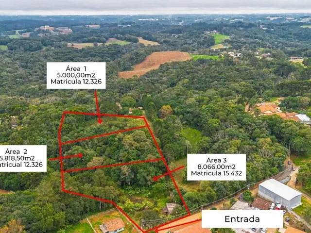 Terreno com 10818m², à venda, no bairro Jardim Boa Vista em Campo Largo