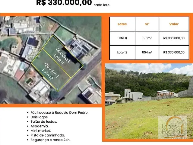 Terreno com 617m², à venda, no bairro Condominio Quintas da Boa Vista em Atibaia