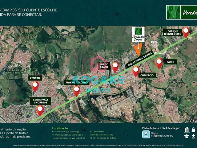 Terreno com 250m², à venda, no bairro Eugênio de Mello em São José Dos Campos