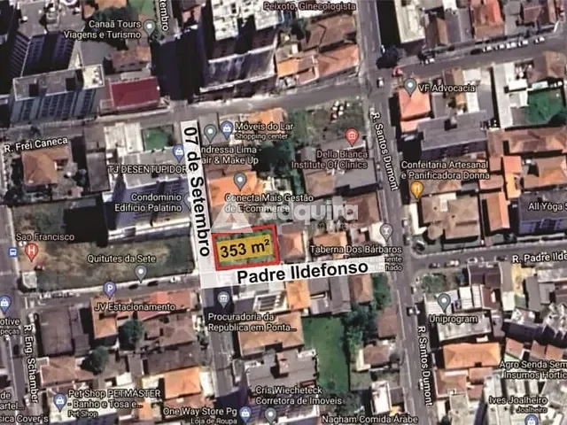 Terreno com 353m², à venda, no bairro Centro em Ponta Grossa