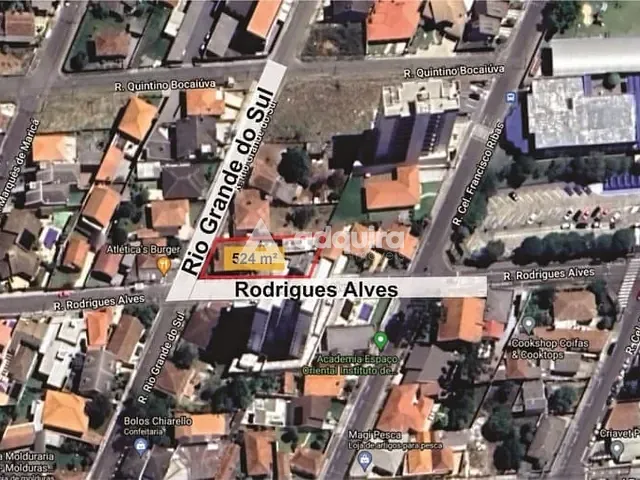 Terreno com 524m², à venda, no bairro Orfãs em Ponta Grossa