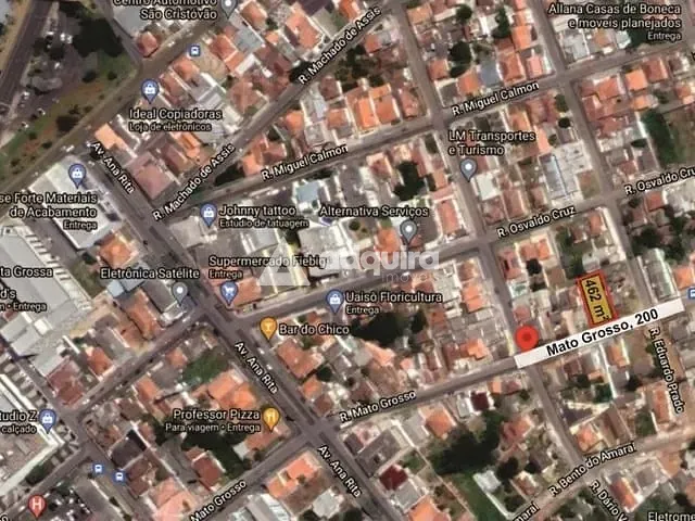 Terreno com 462m², à venda, no bairro Uvaranas em Ponta Grossa