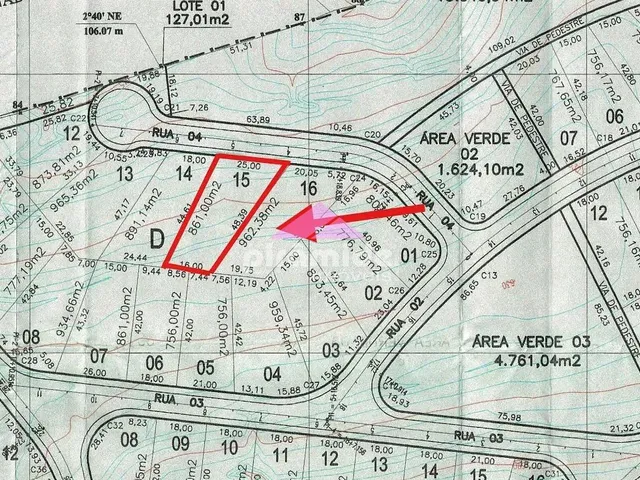 Terreno com 861m², à venda, no bairro Torrão de Ouro II em São José Dos Campos