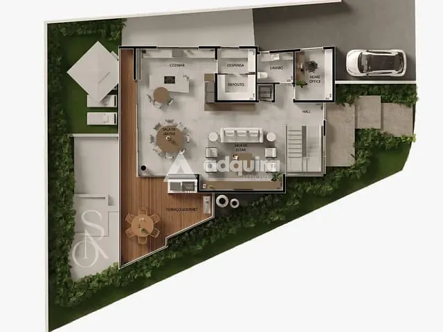 Terreno com 407m², à venda, no bairro Jardim Carvalho em Ponta Grossa