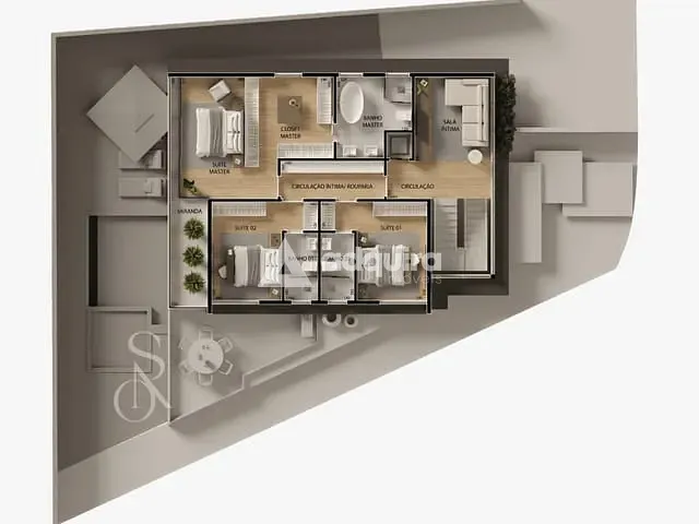 Terreno com 407m², à venda, no bairro Jardim Carvalho em Ponta Grossa