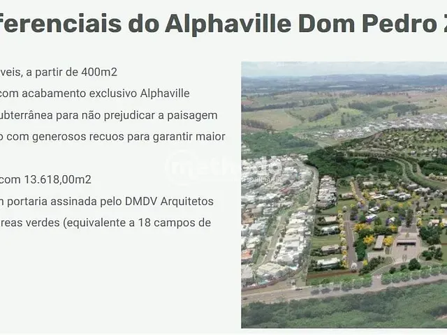 Terreno com 410m², à venda, no bairro Alphaville Dom Pedro em Campinas