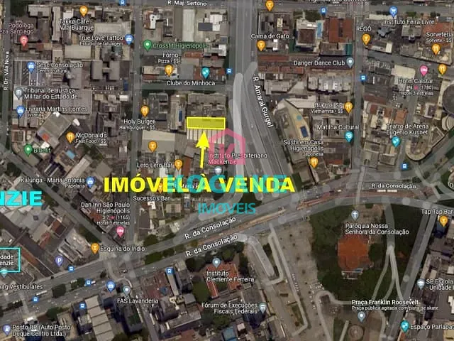 Terreno com 468m², à venda, no bairro Vila Buarque em São Paulo