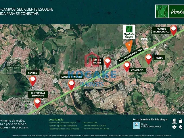 Terreno com 250m², à venda, no bairro Eugênio de Mello em São José dos Campos