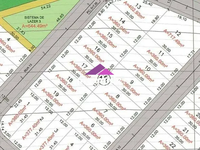 Terreno com 360m², à venda, no bairro Vila Paraíso em Caçapava