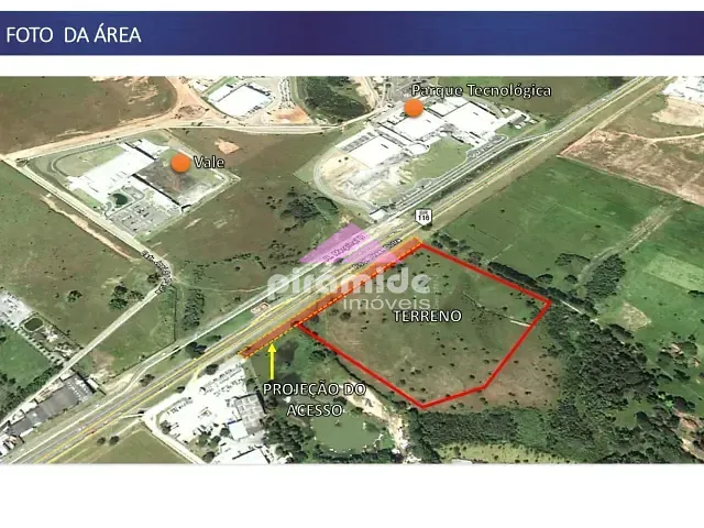 Terreno com 90000m², à venda, no bairro Eugenio de Melo em São José dos Campos