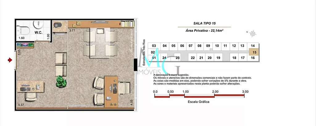 Sala-Conjunto, 22 m² - Foto 9