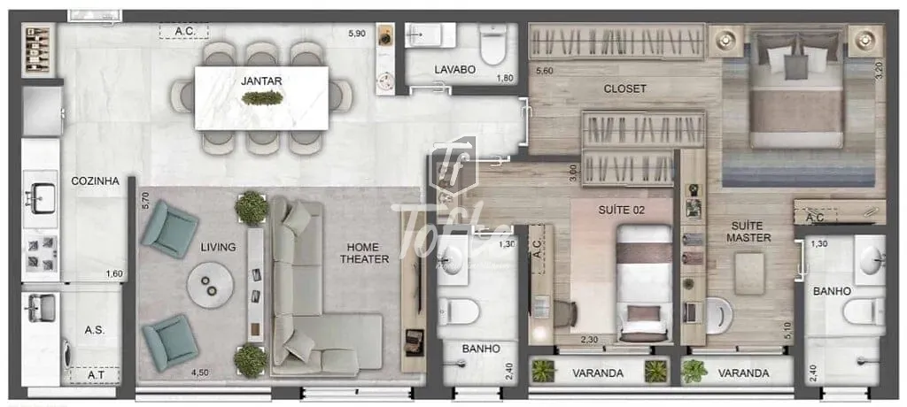 Apartamento, 2 quartos, 62 m² - Foto 22