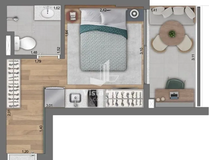 Apartamento, 1 quarto, 21 m² - Foto 20