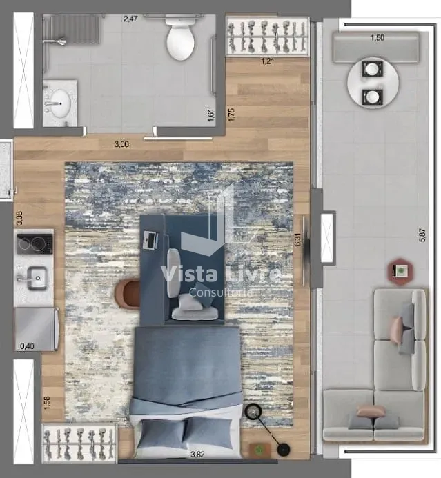 Apartamento, 1 quarto, 21 m² - Foto 21
