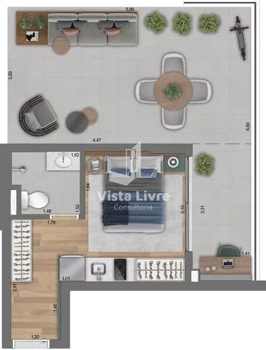 Apartamento, 1 quarto, 21 m² - Foto 23