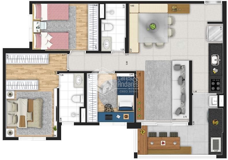 Apartamento, 3 quartos, 87 m² - Foto 21