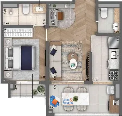 Apartamento, 1 quarto, 47 m² - Foto 12