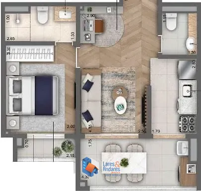 Apartamento, 1 quarto, 47 m² - Foto 12