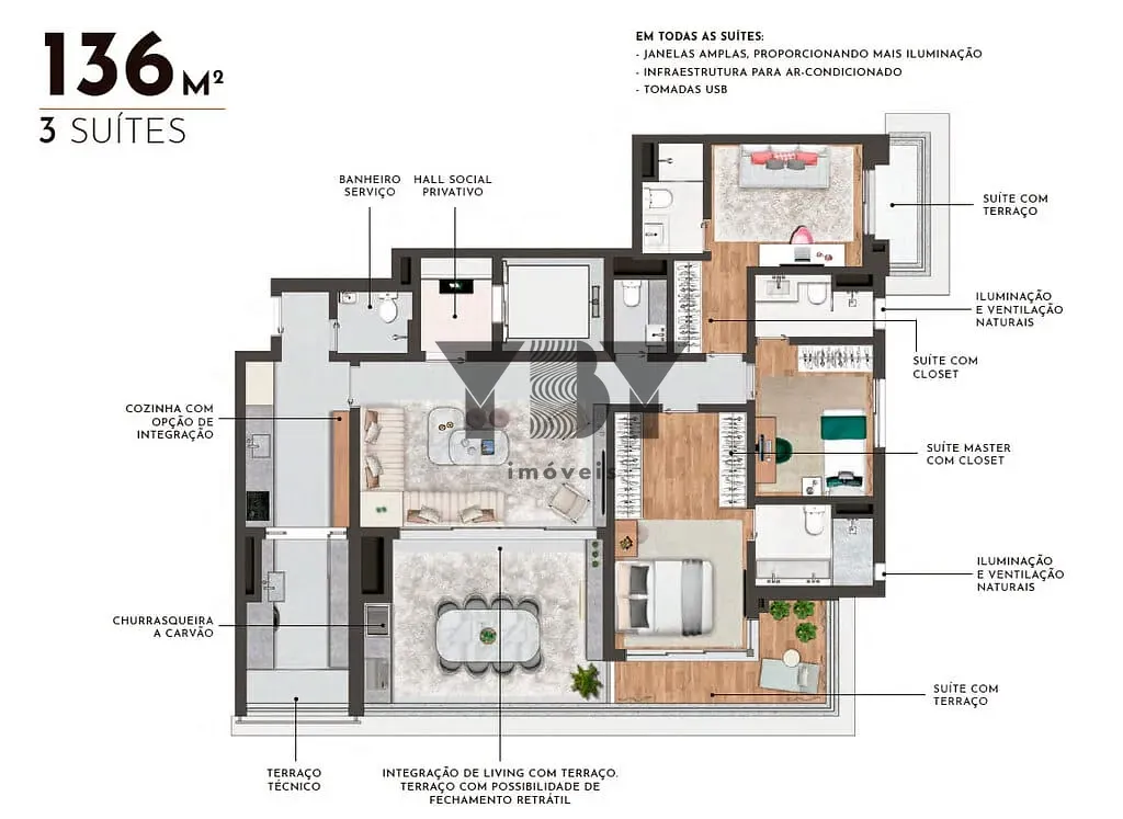 Apartamento, 3 quartos, 136 m² - Foto 21