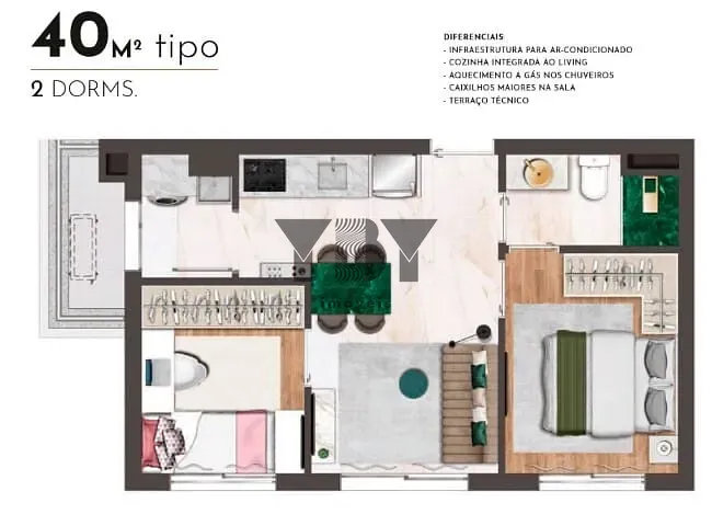 Apartamento, 2 quartos, 40 m² - Foto 18