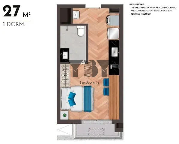 Apartamento, 1 quarto, 22 m² - Foto 16