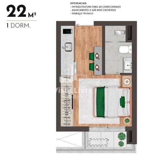 Apartamento, 1 quarto, 28 m² - Foto 16