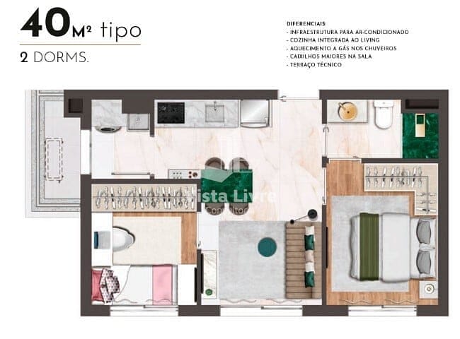 Apartamento, 1 quarto, 28 m² - Foto 18