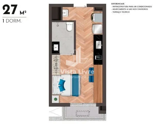 Apartamento, 1 quarto, 27 m² - Foto 17