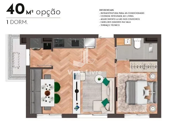 Apartamento, 1 quarto, 27 m² - Foto 19