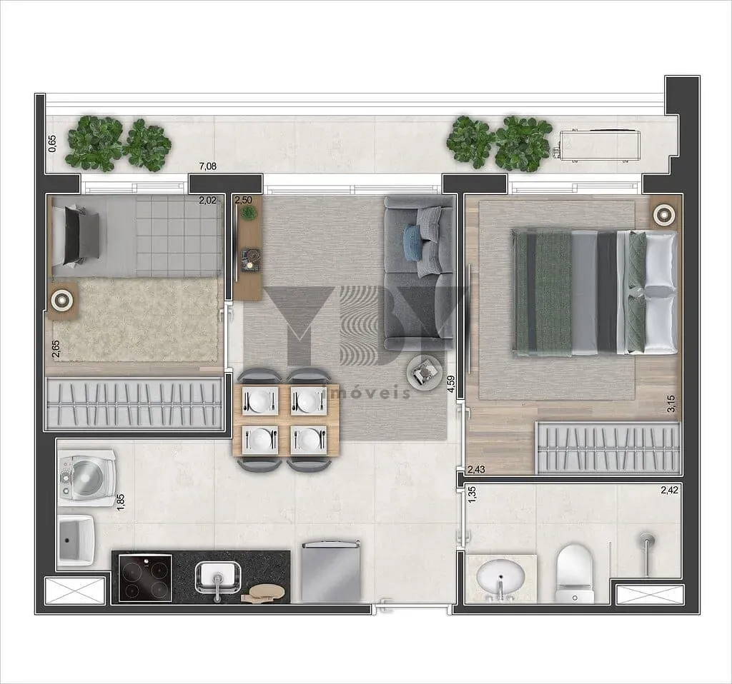 Apartamento, 2 quartos, 43 m² - Foto 61