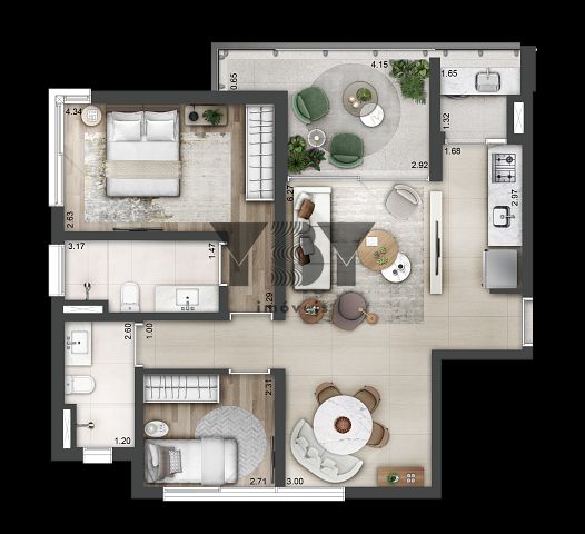 Apartamento, 2 quartos, 80 m² - Foto 9