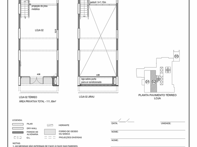 Planta do Loja - Loja à venda 2 Vagas 111.49M² Pinheiros São Paulo - SP | Correteria Imóveis