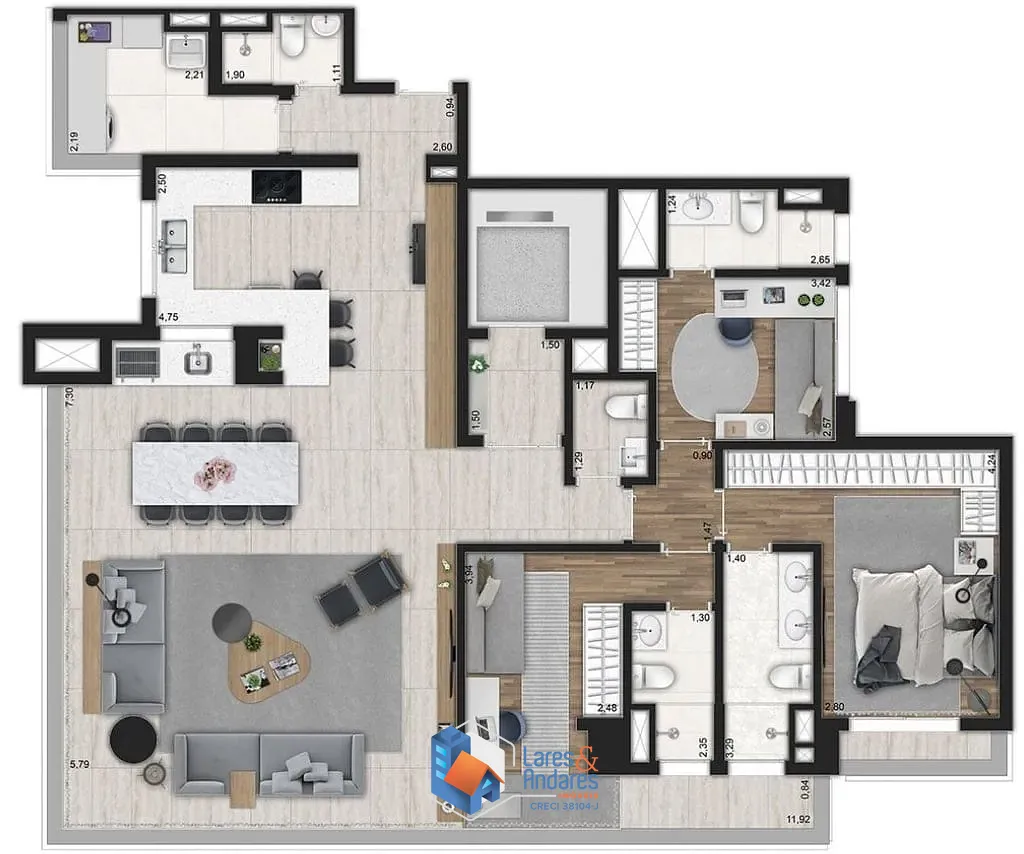 Apartamento, 3 quartos, 153 m² - Foto 41