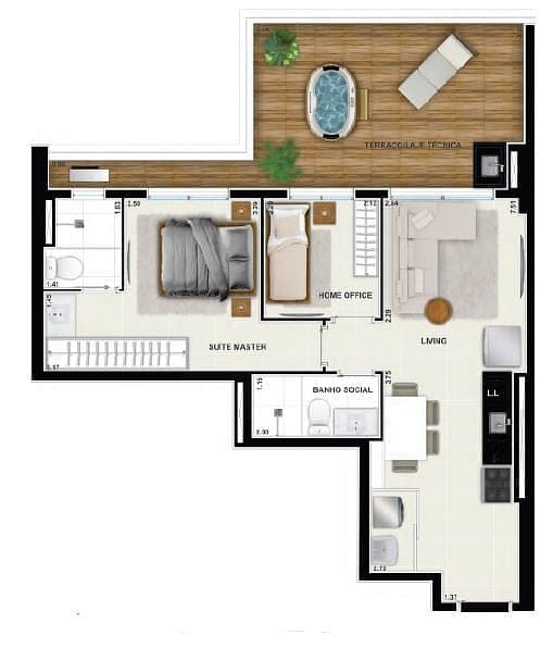 Apartamento, 2 quartos, 69 m² - Foto 55