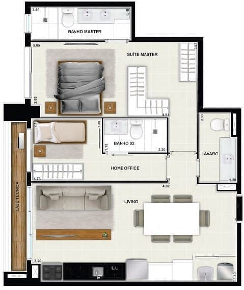 Apartamento, 2 quartos, 69 m² - Foto 58