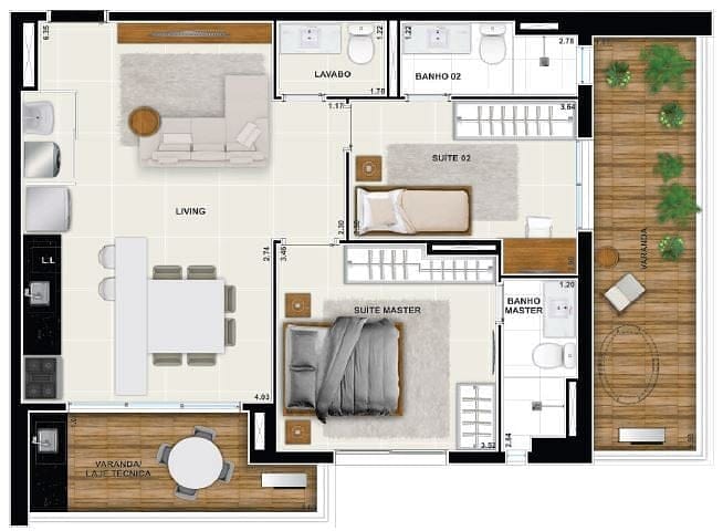 Apartamento, 2 quartos, 69 m² - Foto 63