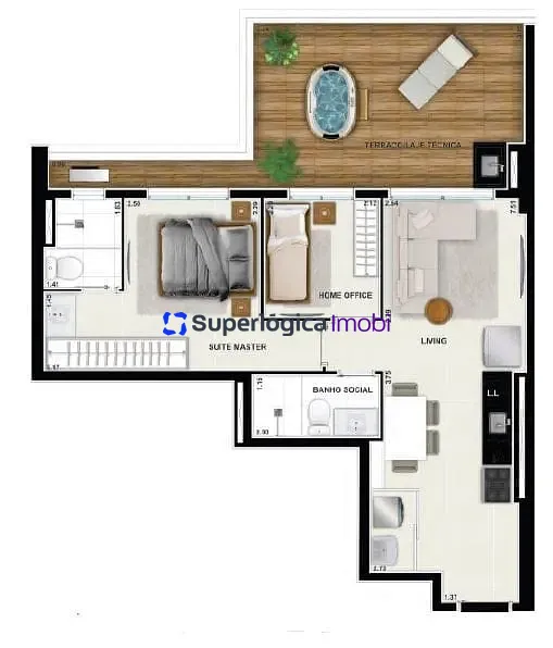Apartamento, 2 quartos, 69 m² - Foto 55