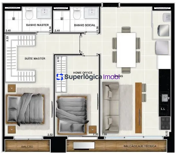 Apartamento, 2 quartos, 69 m² - Foto 57