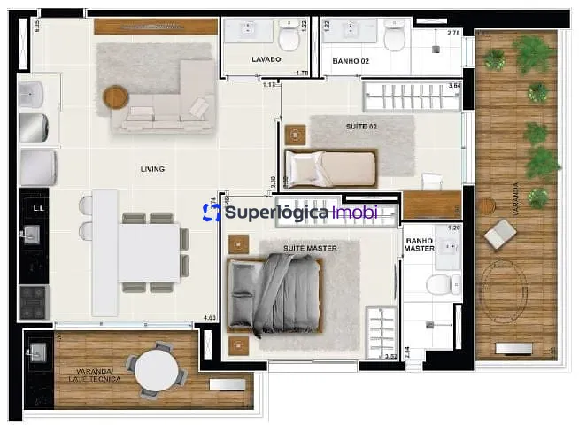 Apartamento, 2 quartos, 69 m² - Foto 63