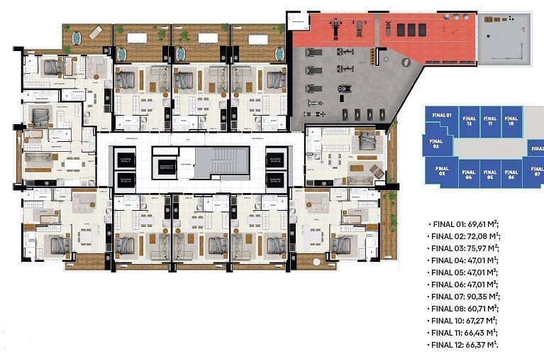 Apartamento, 1 quarto, 67 m² - Foto 46