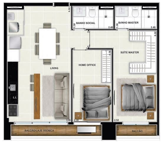 Apartamento, 1 quarto, 67 m² - Foto 56