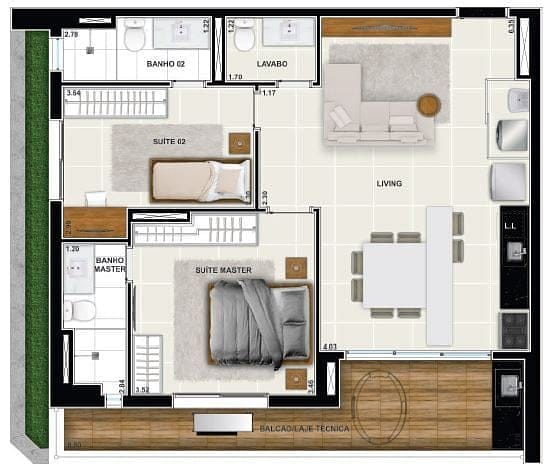 Apartamento, 1 quarto, 67 m² - Foto 61